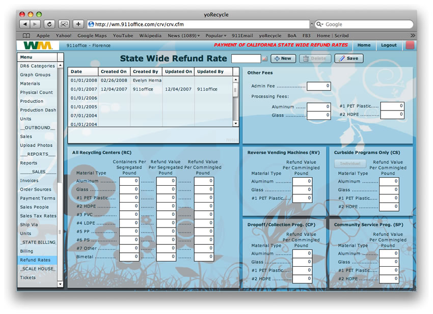 State Billing Refund Rates Recycling